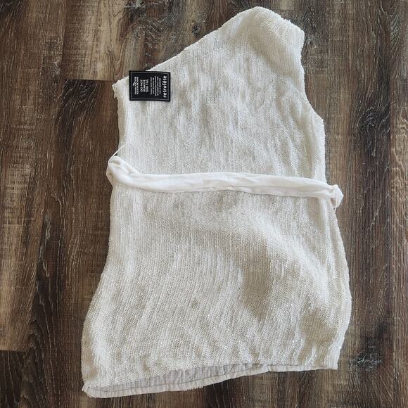 Retrofete Ella Sequin Dress in White Size Small One Shoulder NWT Belt Mini - Picture 6 of 11